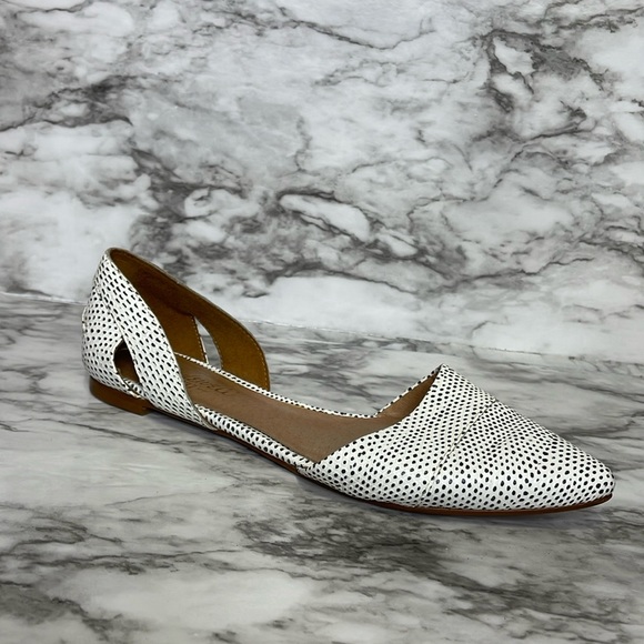 Madewell Womens Sz7. Black White Gray Cut Out Pointy Toe Flats Almost new - Picture 2 of 13